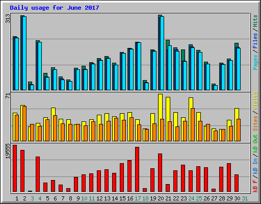 Daily usage for June 2017