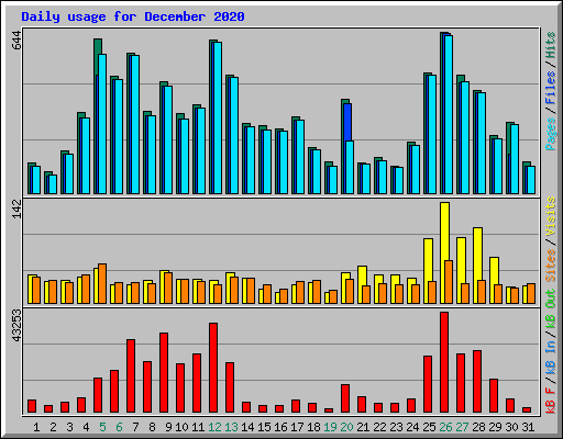 Daily usage for December 2020