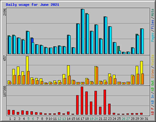 Daily usage for June 2021