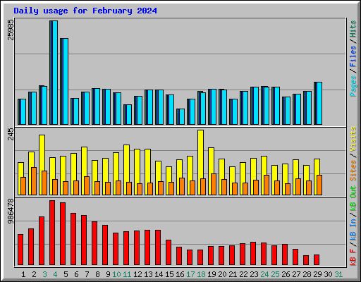 Daily usage for February 2024