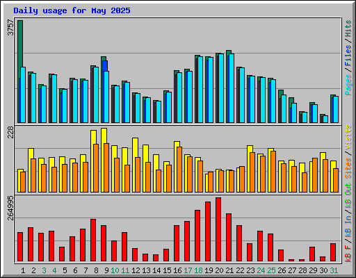 Daily usage for May 2025