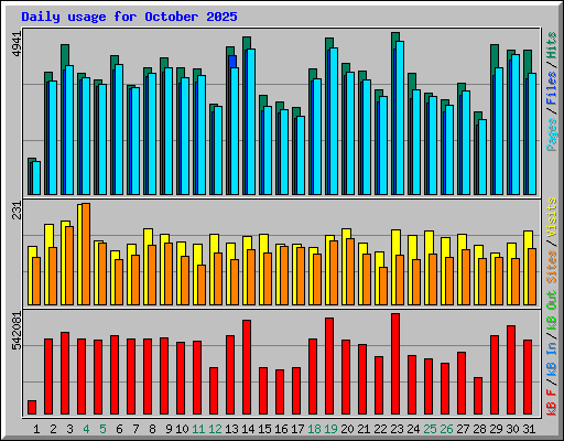 Daily usage for October 2025