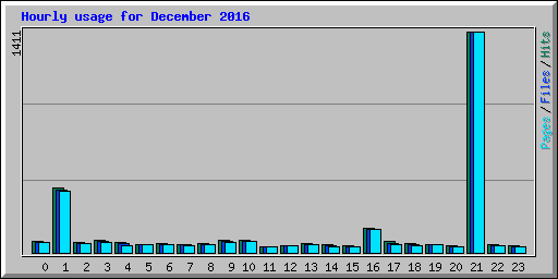 Hourly usage for December 2016