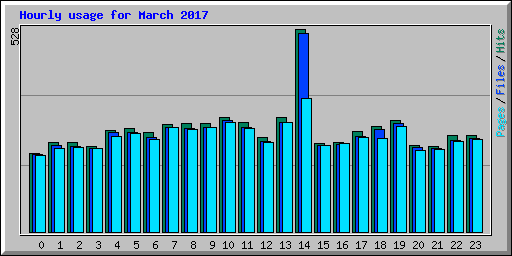 Hourly usage for March 2017