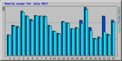 Hourly usage for July 2017