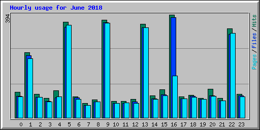 Hourly usage for June 2018