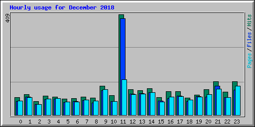 Hourly usage for December 2018