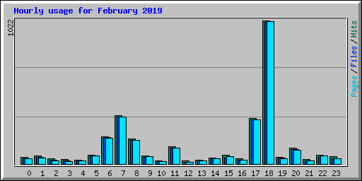 Hourly usage for February 2019