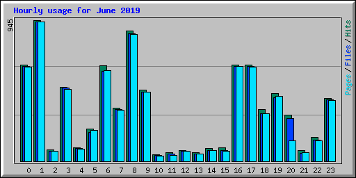 Hourly usage for June 2019