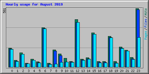 Hourly usage for August 2019