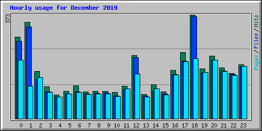 Hourly usage for December 2019