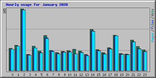 Hourly usage for January 2020