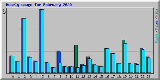 Hourly usage for February 2020