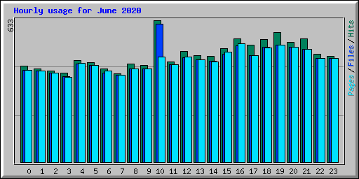 Hourly usage for June 2020