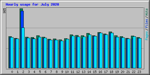 Hourly usage for July 2020