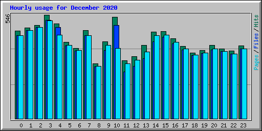 Hourly usage for December 2020