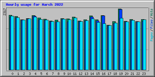 Hourly usage for March 2022