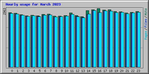 Hourly usage for March 2023