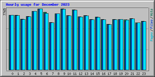 Hourly usage for December 2023