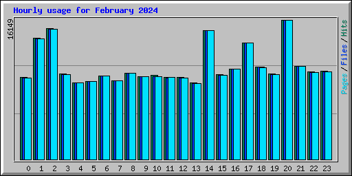 Hourly usage for February 2024