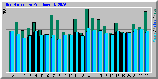 Hourly usage for August 2026
